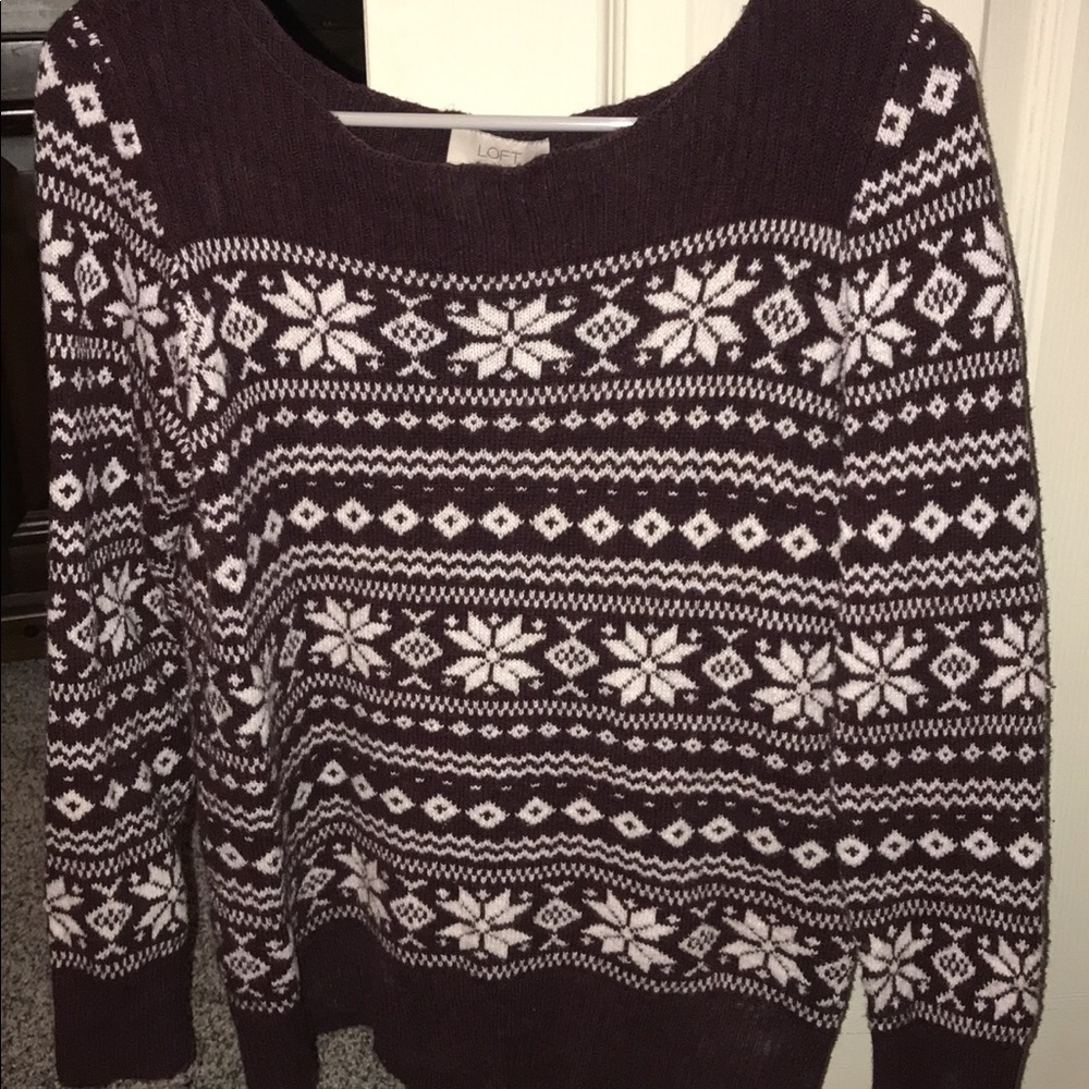 Burgundy Printed Sweater